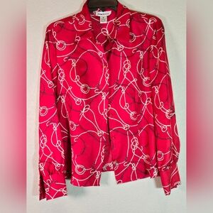 Jones & Co Silk Button Down Blouse